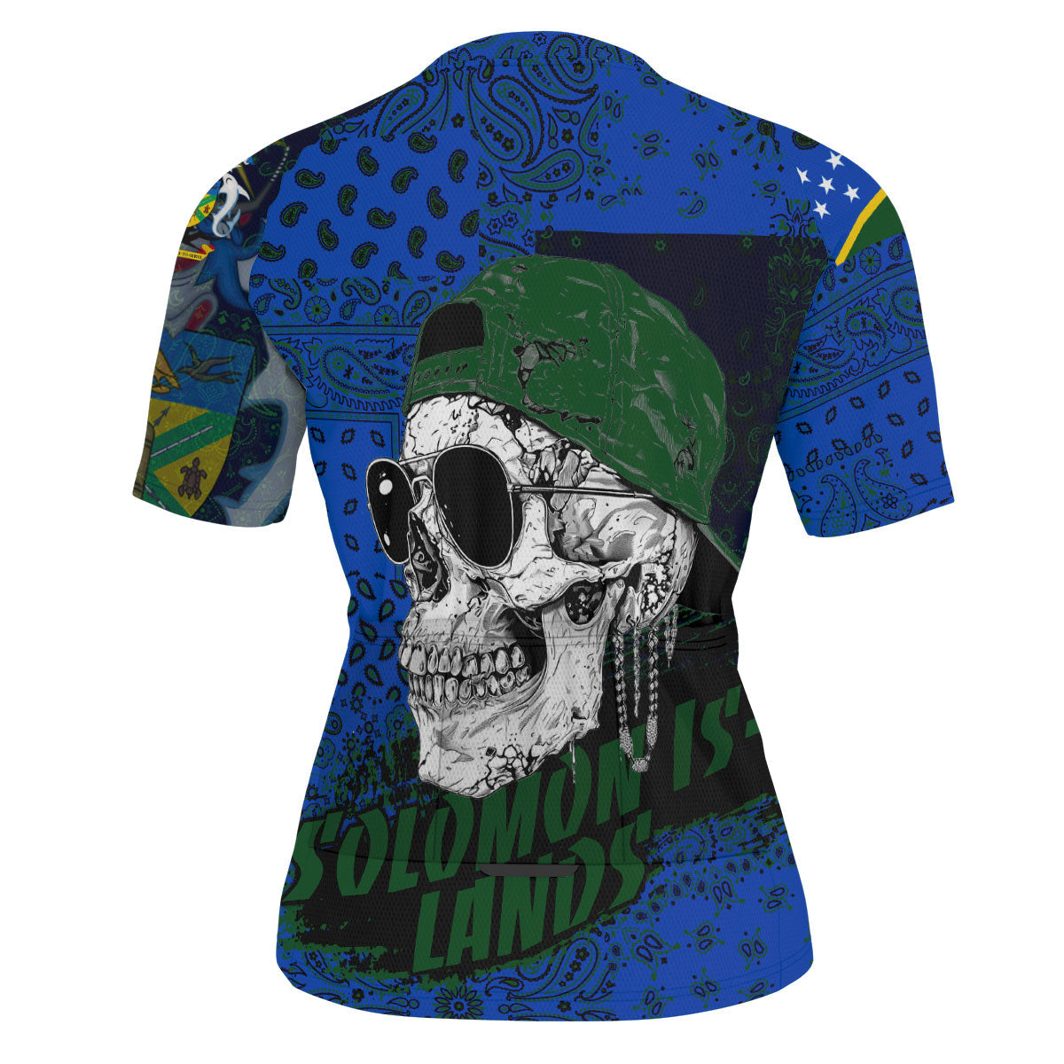 Solomon Islands Men Cycling Jersey Paisley Flag And Skull Style 3