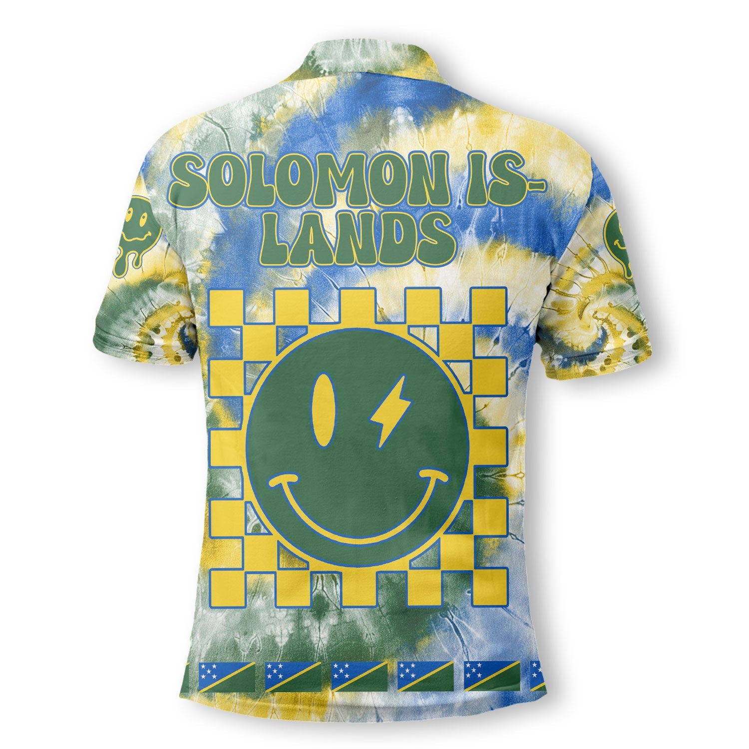 Solomon Islands Polo Shirt Custom Tie Dye Style 3