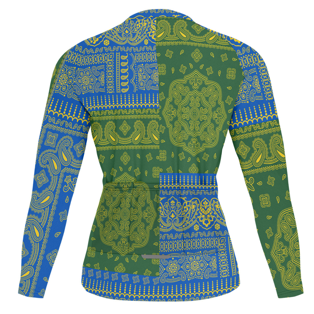 Solomon Islands Raglan Men Cycling Jersey Long Sleeve Flag And Paisley Basic Style 2