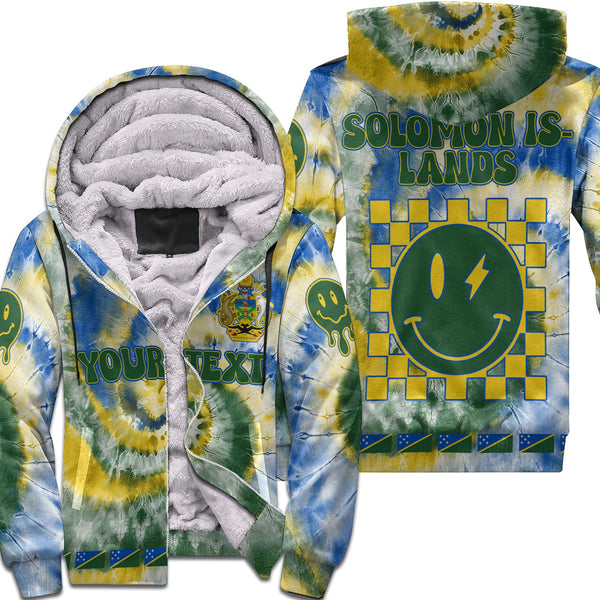 Solomon Islands Sherpa Hoodie Custom Tie Dye Style 1