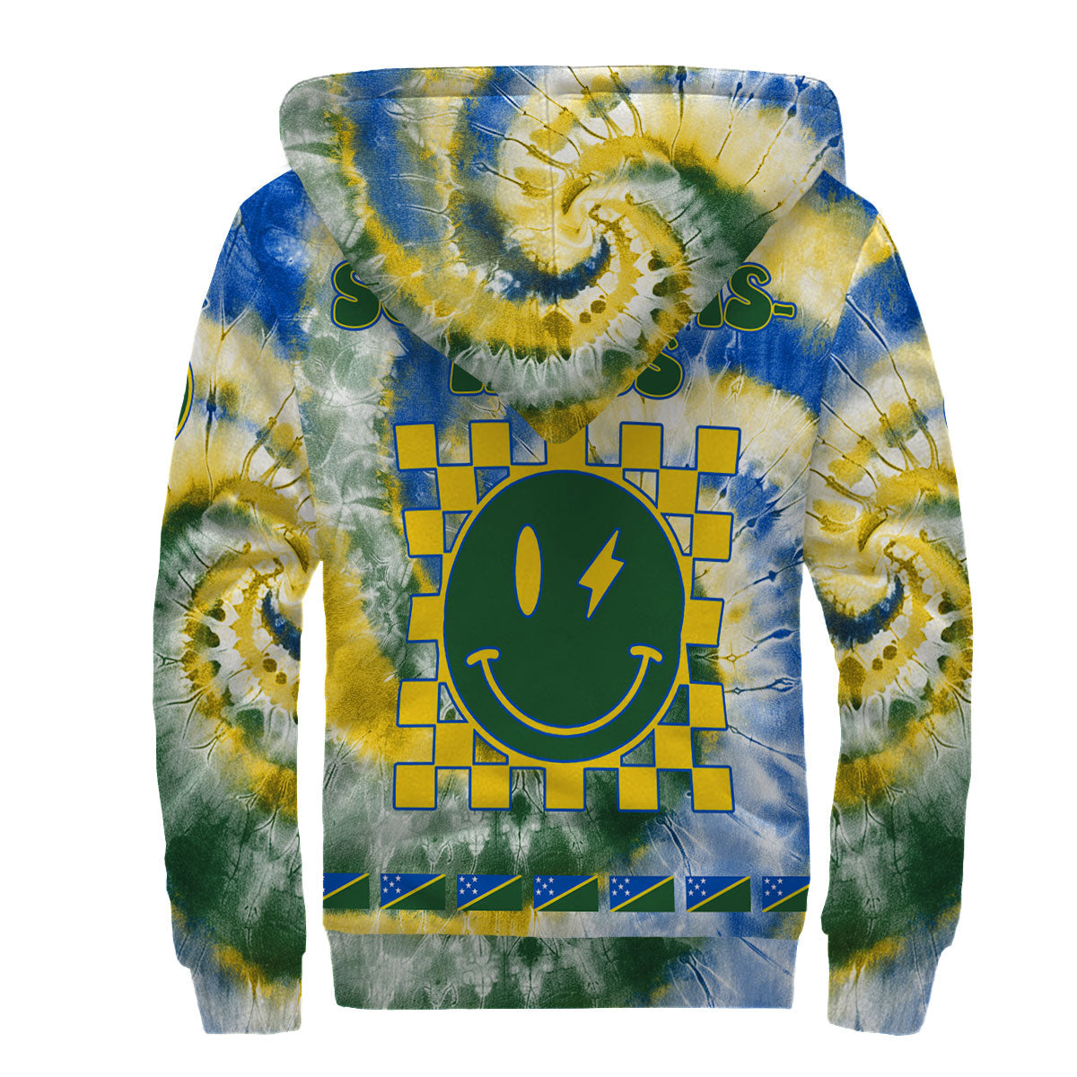 Solomon Islands Sherpa Hoodie Custom Tie Dye Style 2