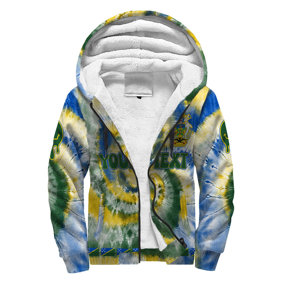 Solomon Islands Sherpa Hoodie Custom Tie Dye Style 3