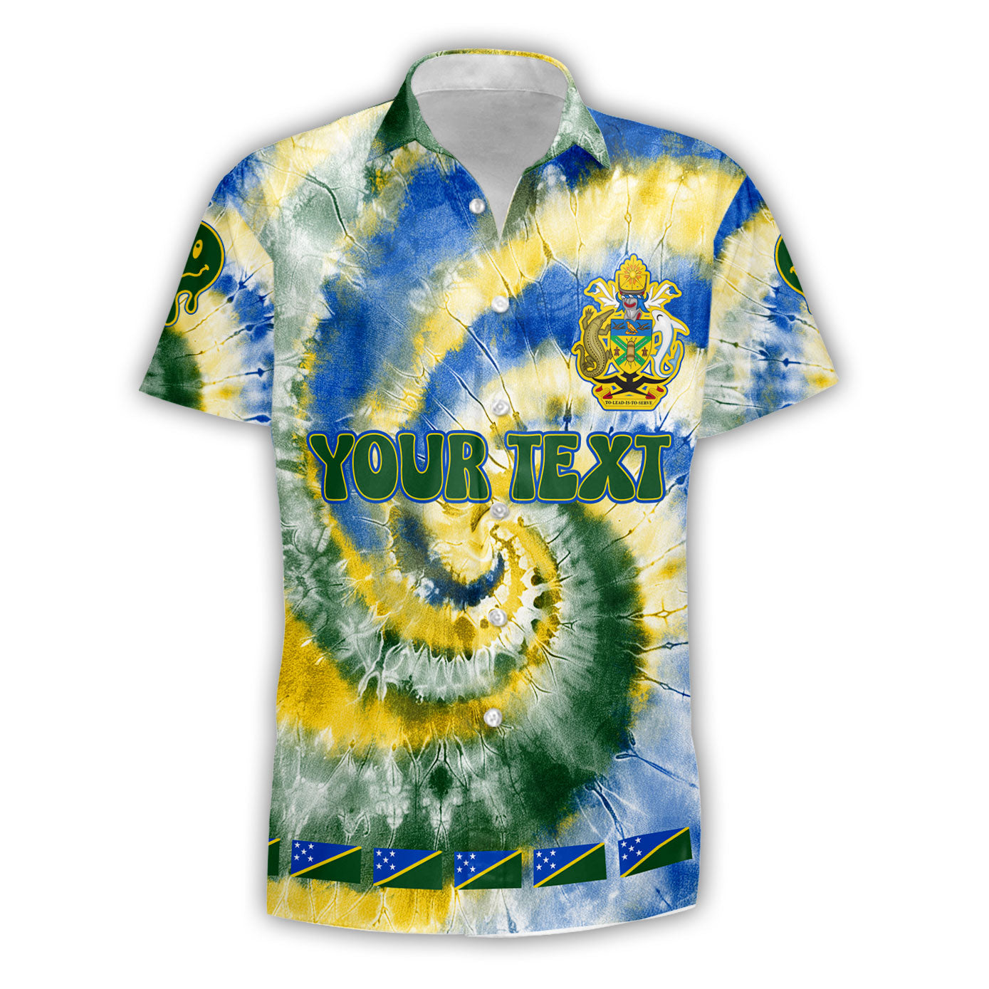 Solomon Islands Short Sleeve Shirt Custom Tie Dye Style 1