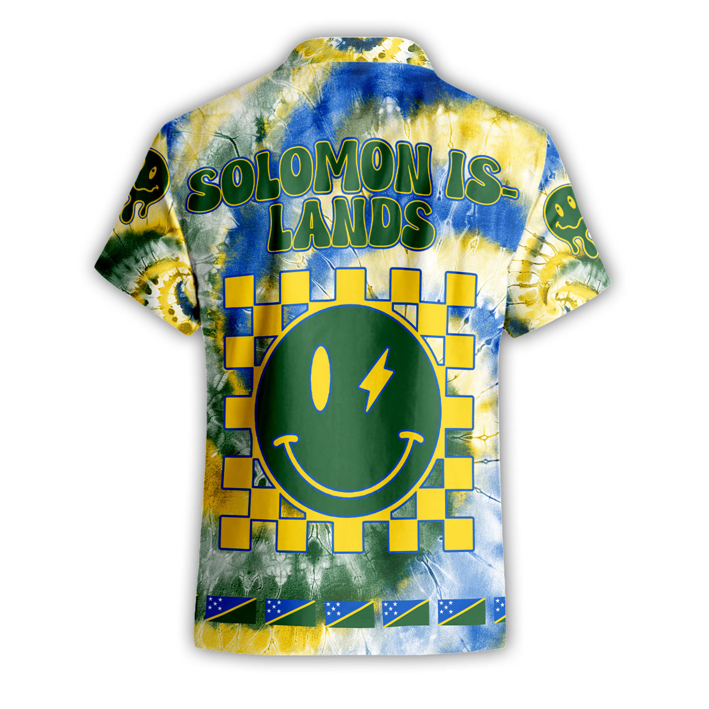 Solomon Islands Short Sleeve Shirt Custom Tie Dye Style 2