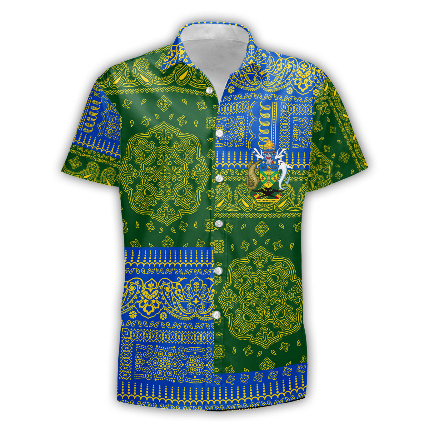 Solomon Islands Short Sleeve Shirt Flag And Paisley Basic Style 2