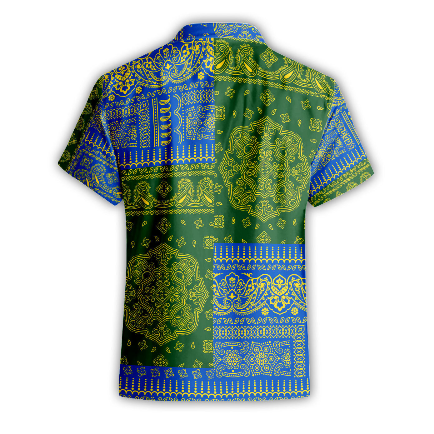 Solomon Islands Short Sleeve Shirt Flag And Paisley Basic Style 3