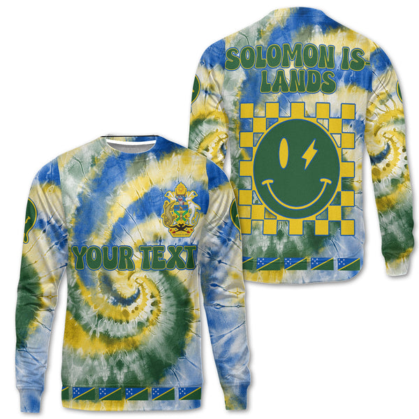 Solomon Islands Sweatshirt Custom Tie Dye Style 1