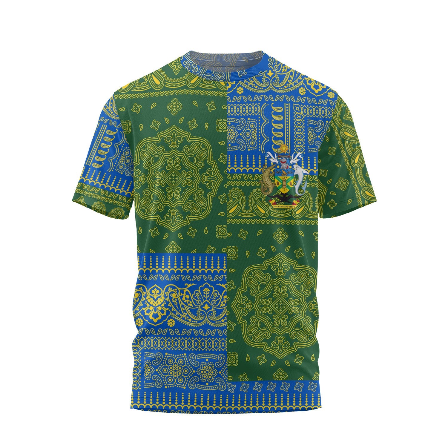 Solomon Islands T Shirt Flag And Paisley Basic Style 2