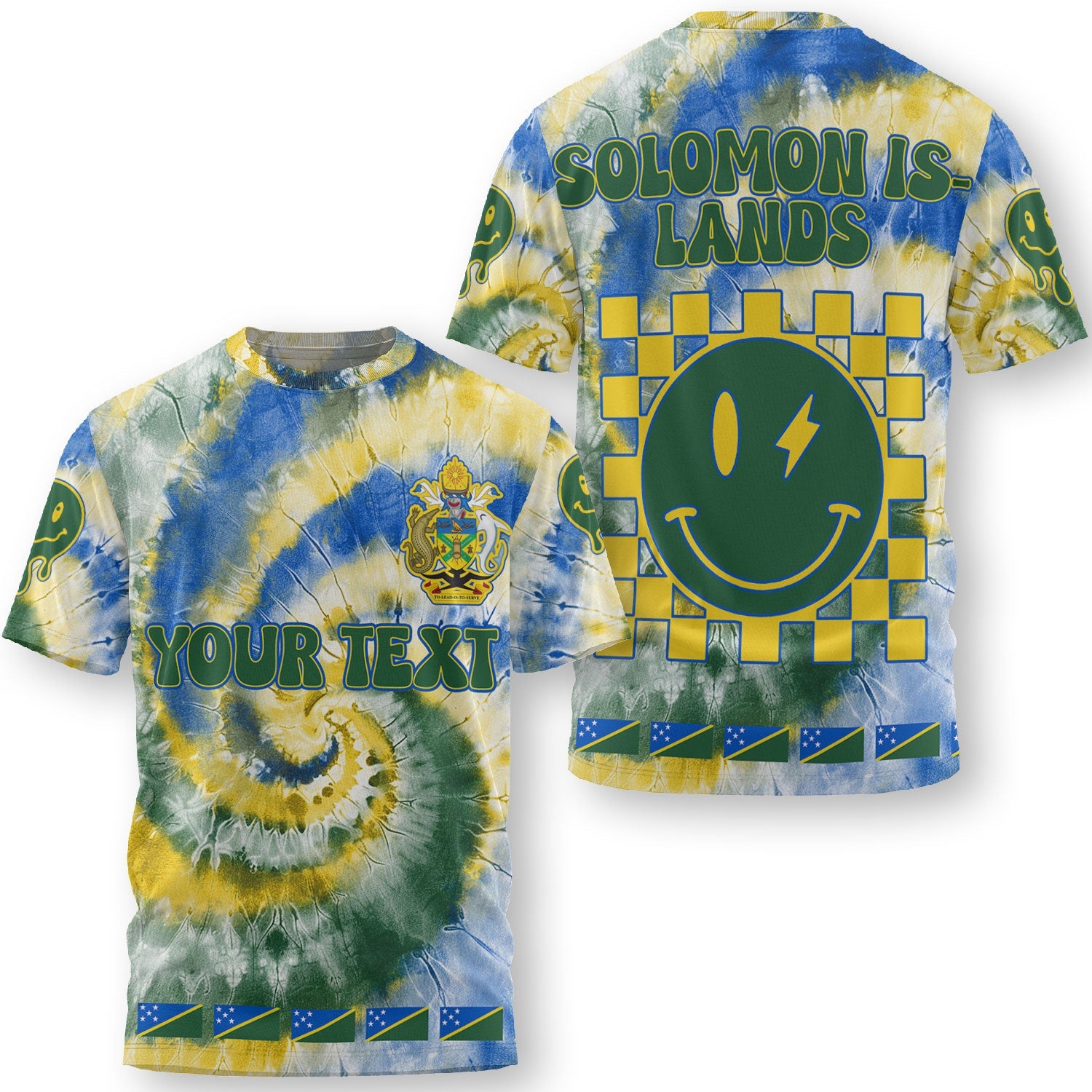 Solomon Islands T Shirt Custom Tie Dye Style 3