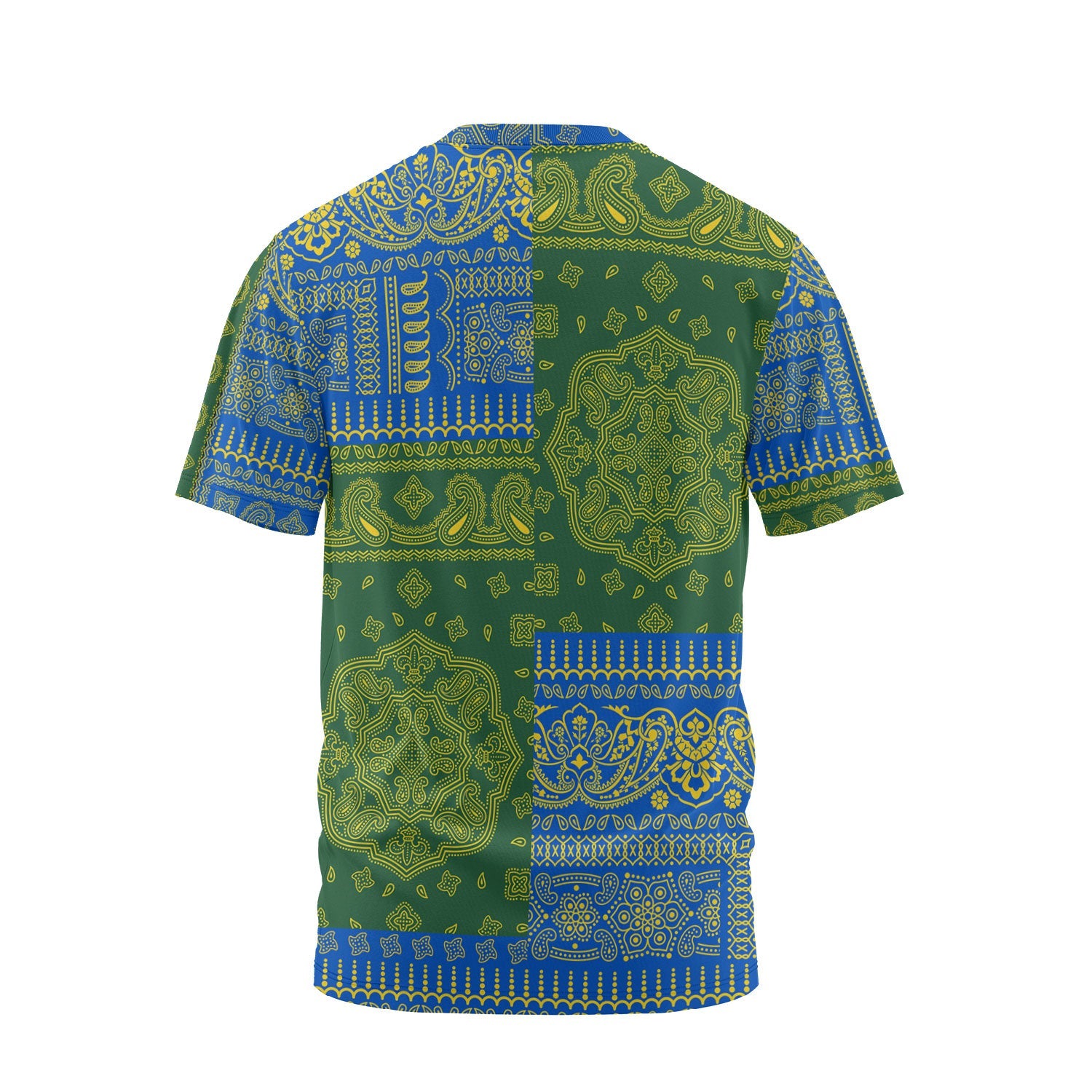 Solomon Islands T Shirt Flag And Paisley Basic Style 3