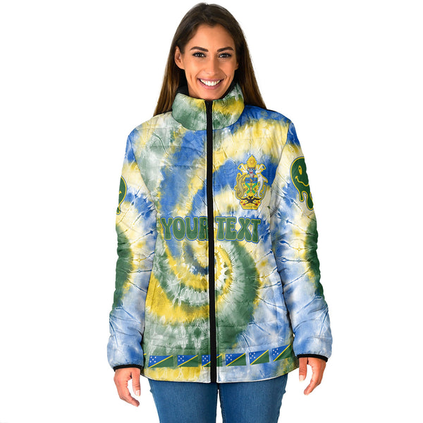 Solomon Islands Women Padded Jacket Custom Tie Dye Style 1