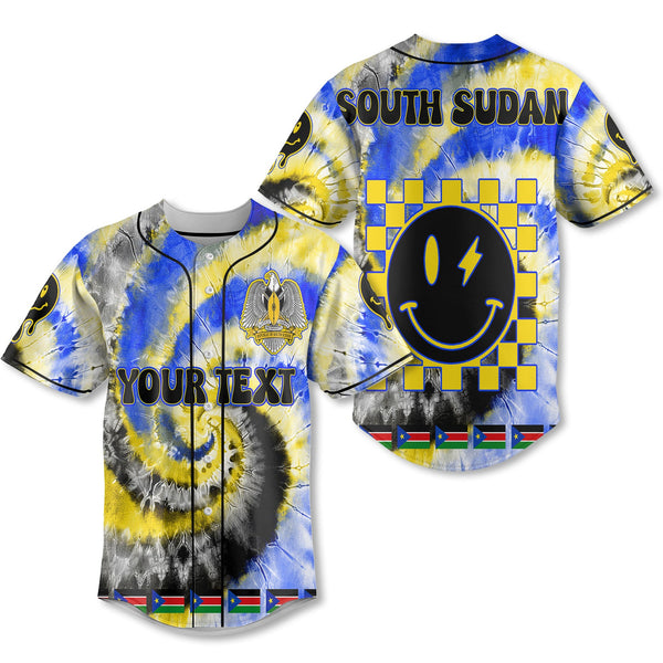 South Sudan Baseball Jersey Custom Tie Dye Style 1