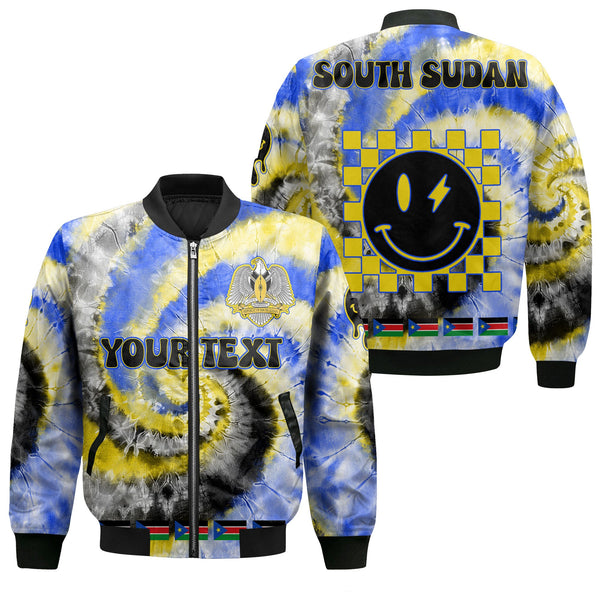 South Sudan Bomber Jacket Custom Tie Dye Style 1