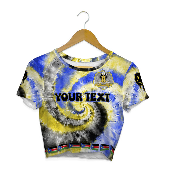 South Sudan Croptop T Shirt Custom Tie Dye Style 1