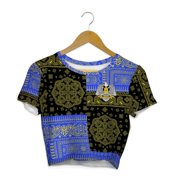 South Sudan Croptop T Shirt Flag And Paisley Basic Style 1