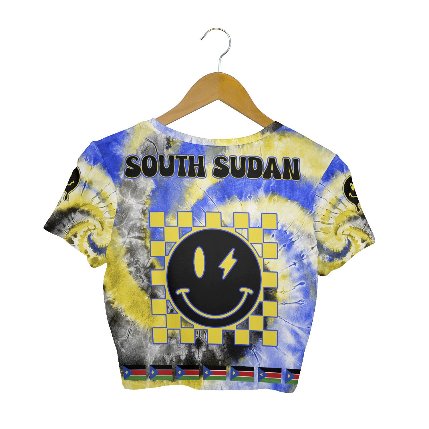 South Sudan Croptop T Shirt Custom Tie Dye Style 2