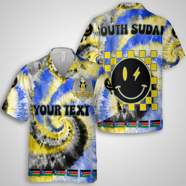 South Sudan Hawaiian Shirt Custom Tie Dye Style 1