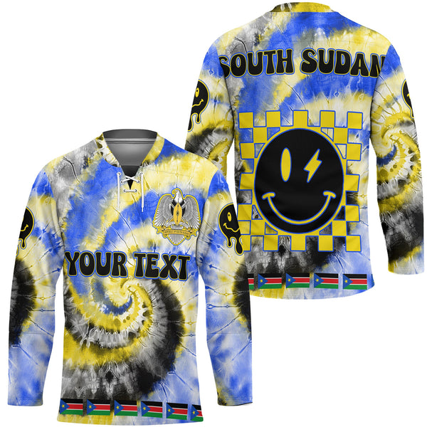 South Sudan Hockey Jersey Custom Tie Dye Style 1