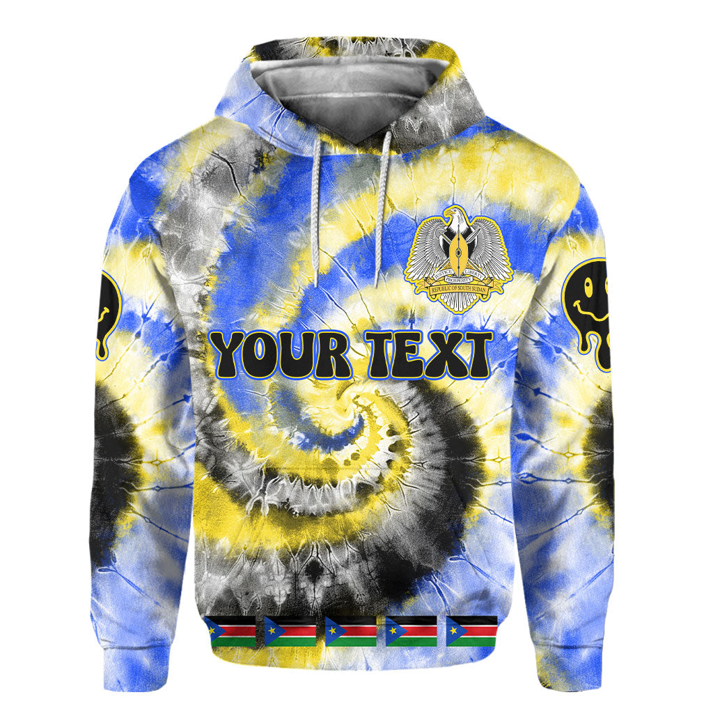 South Sudan Hoodie Custom Tie Dye Style 2