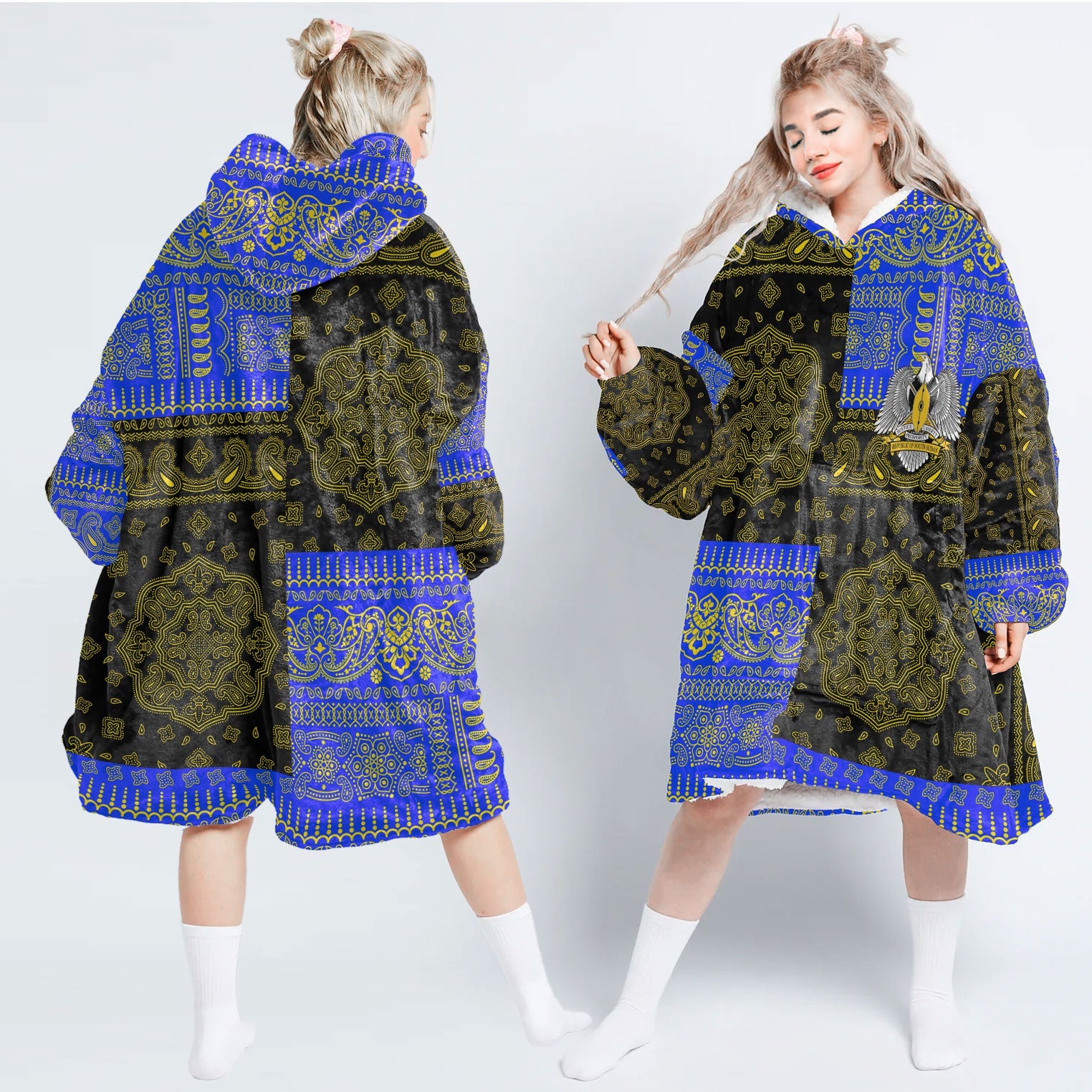 South Sudan Hoodie Blanket Flag And Paisley Basic Style 1