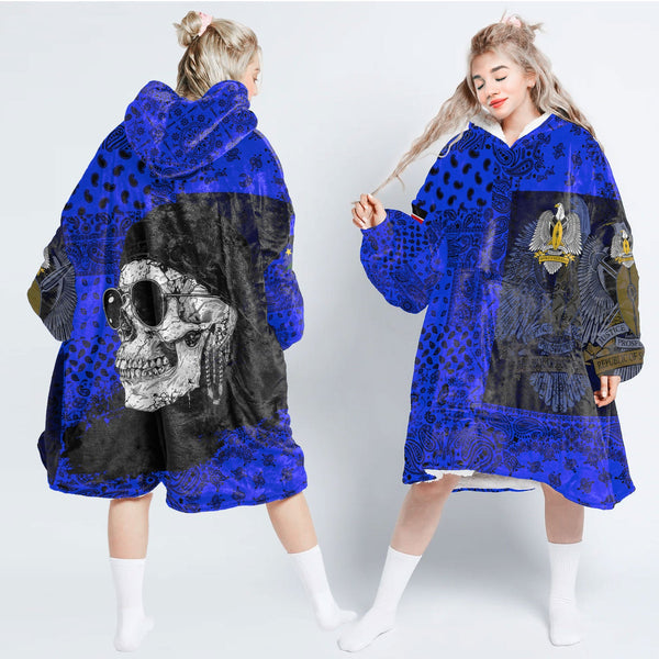 South Sudan Hoodie Blanket Paisley Flag And Skull Style 1