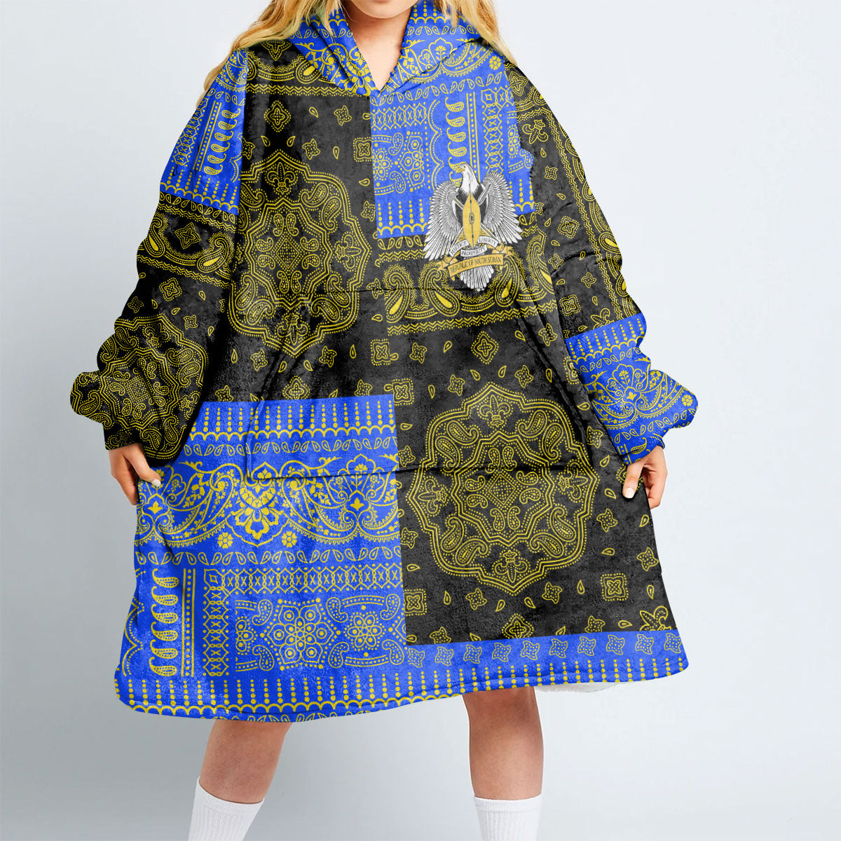 South Sudan Hoodie Blanket Flag And Paisley Basic Style 2