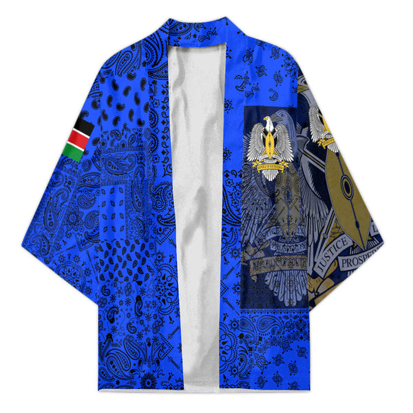 South Sudan Kimono Paisley Flag And Skull Style 1