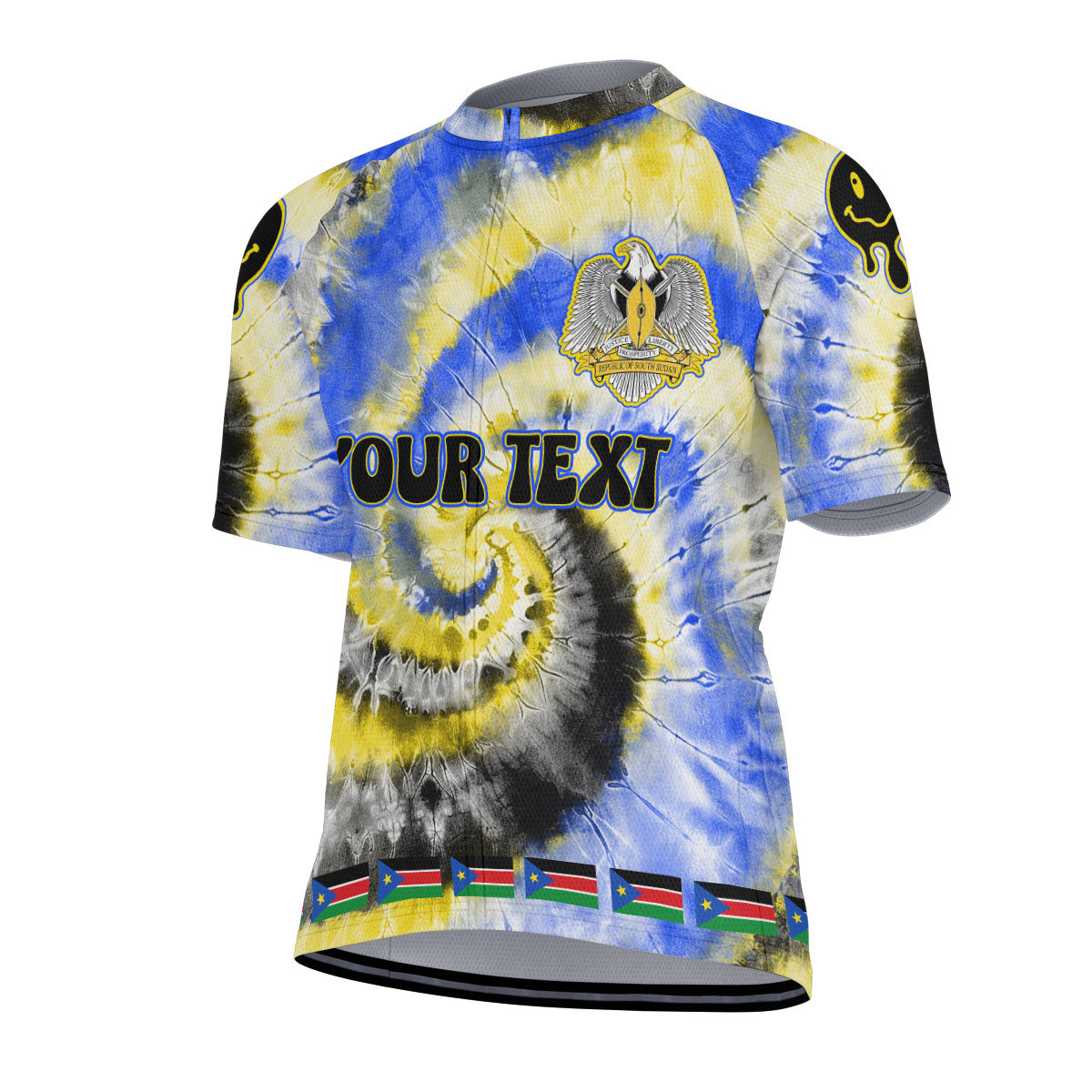 South Sudan Men Cycling Jersey Custom Tie Dye Style 2