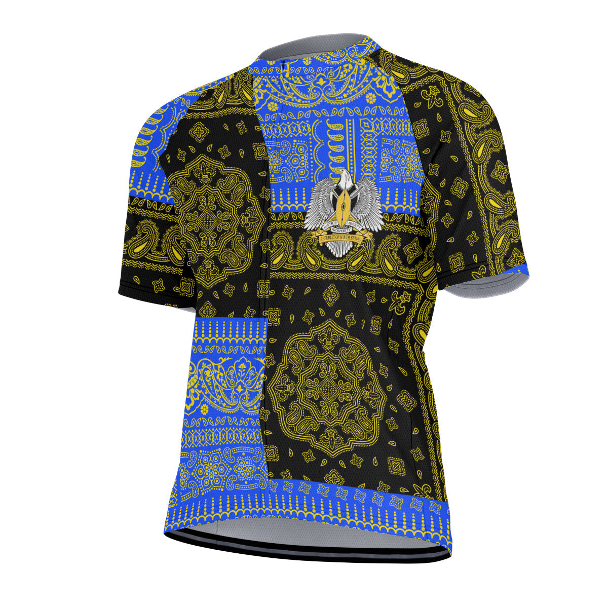 South Sudan Men Cycling Jersey Flag And Paisley Basic Style 2