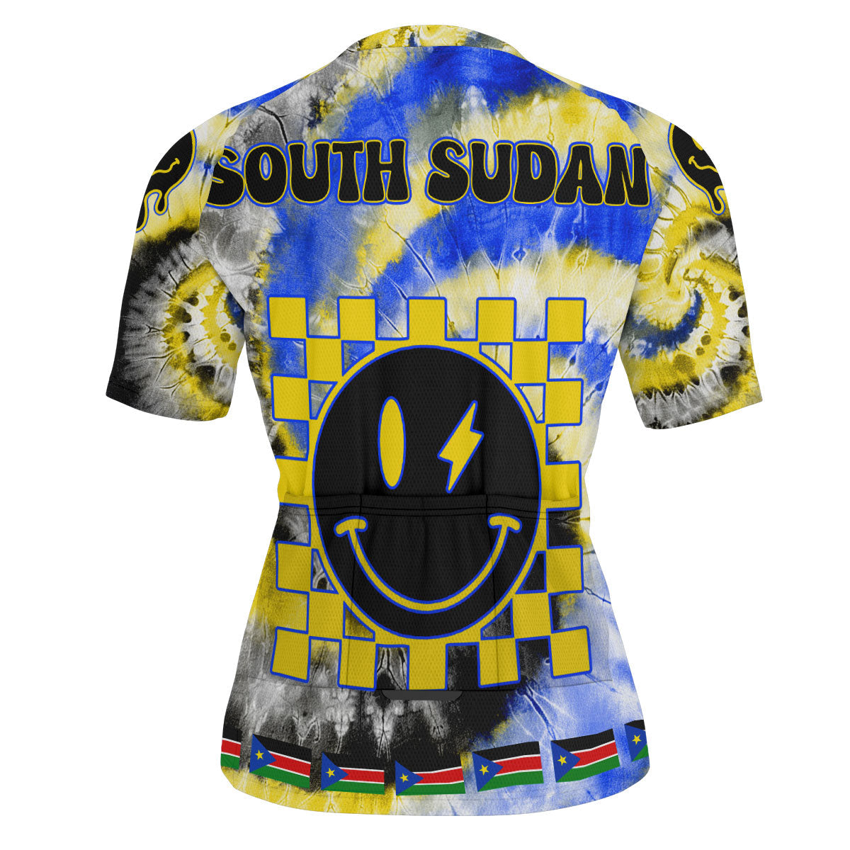 South Sudan Men Cycling Jersey Custom Tie Dye Style 3