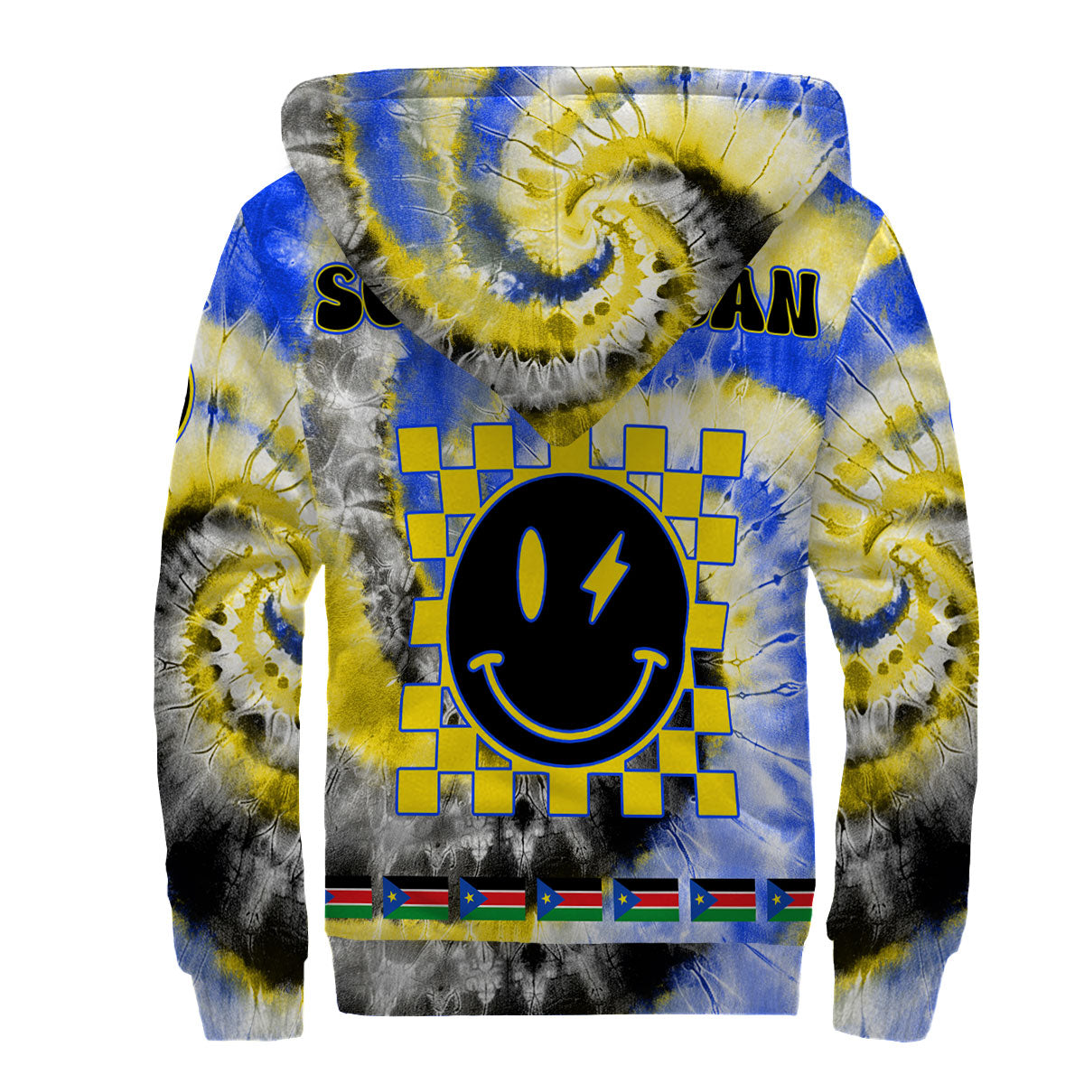 South Sudan Sherpa Hoodie Custom Tie Dye Style 2