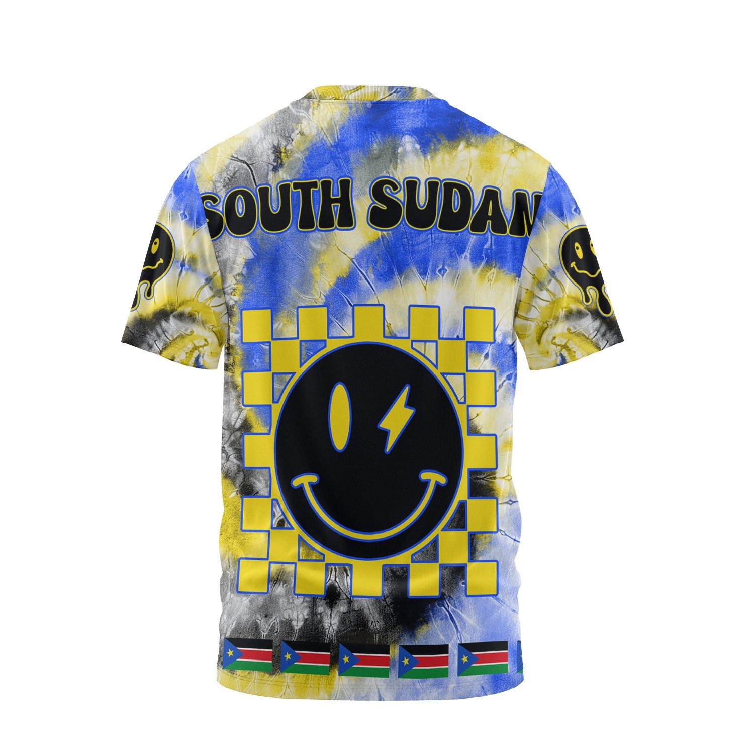 South Sudan T Shirt Custom Tie Dye Style 2