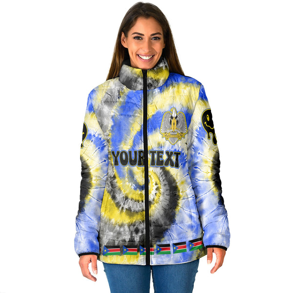 South Sudan Women Padded Jacket Custom Tie Dye Style 1