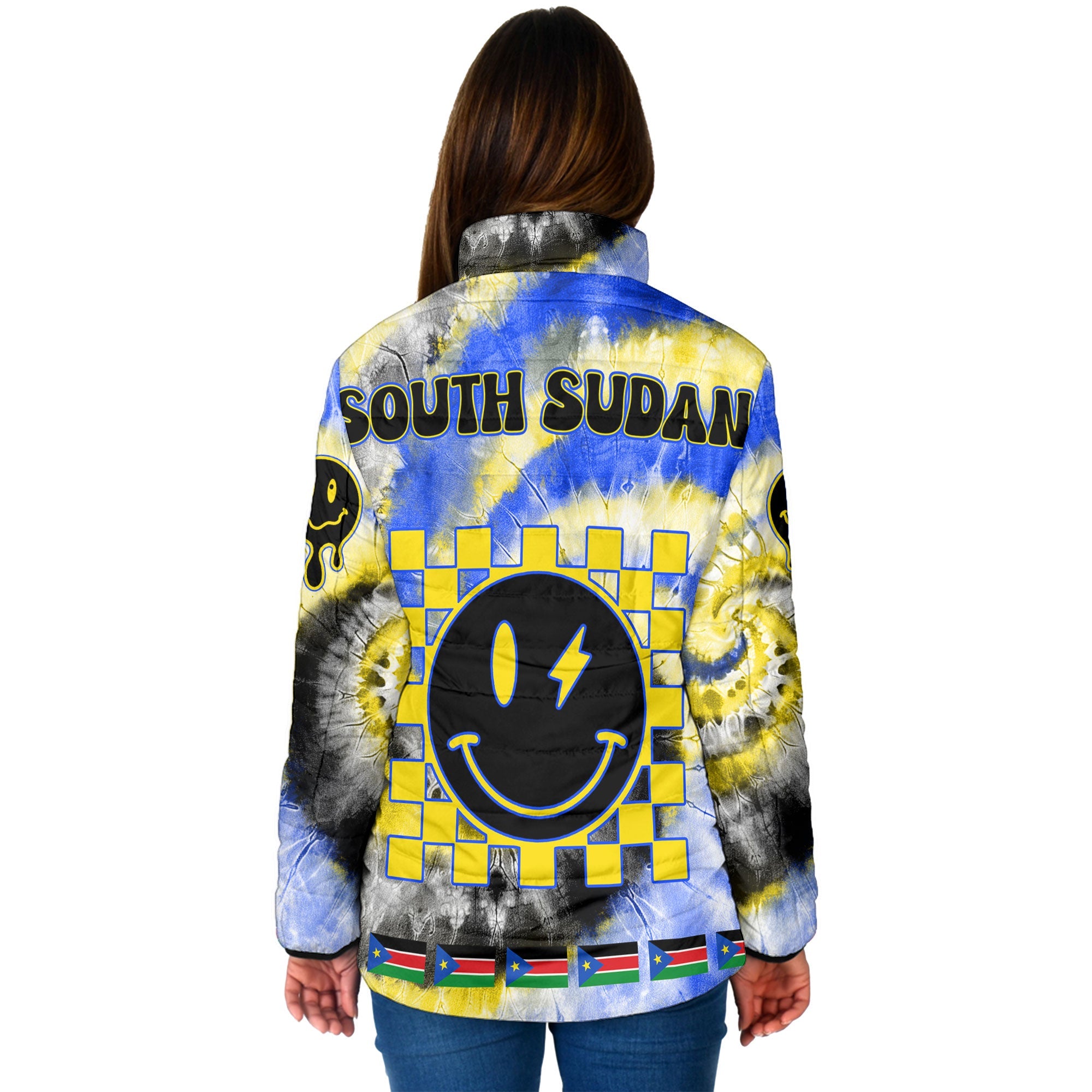 South Sudan Women Padded Jacket Custom Tie Dye Style 2