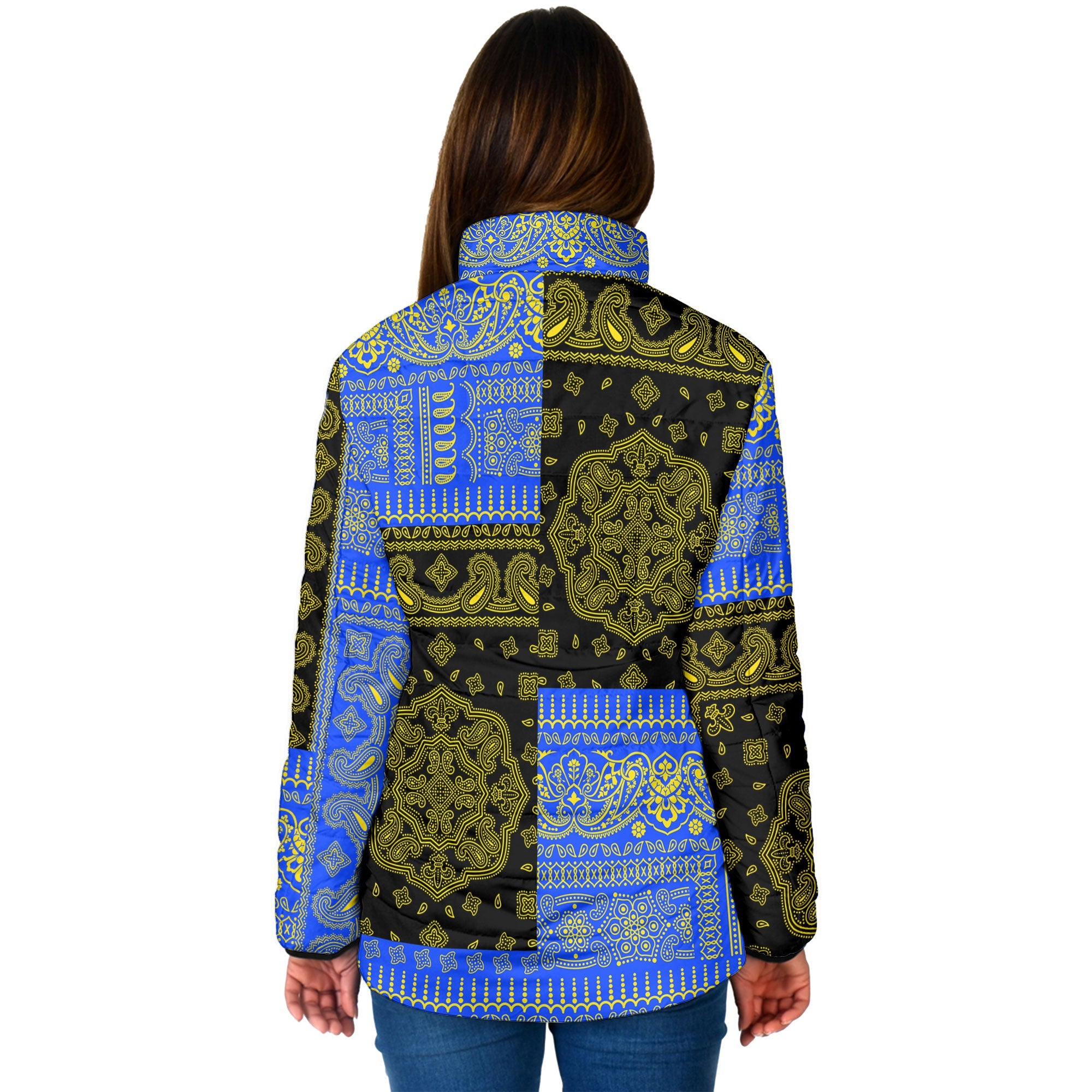 South Sudan Women Padded Jacket Flag And Paisley Basic Style 2