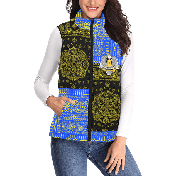 South Sudan Women Padded Jacket Vest Flag And Paisley Basic Style 1