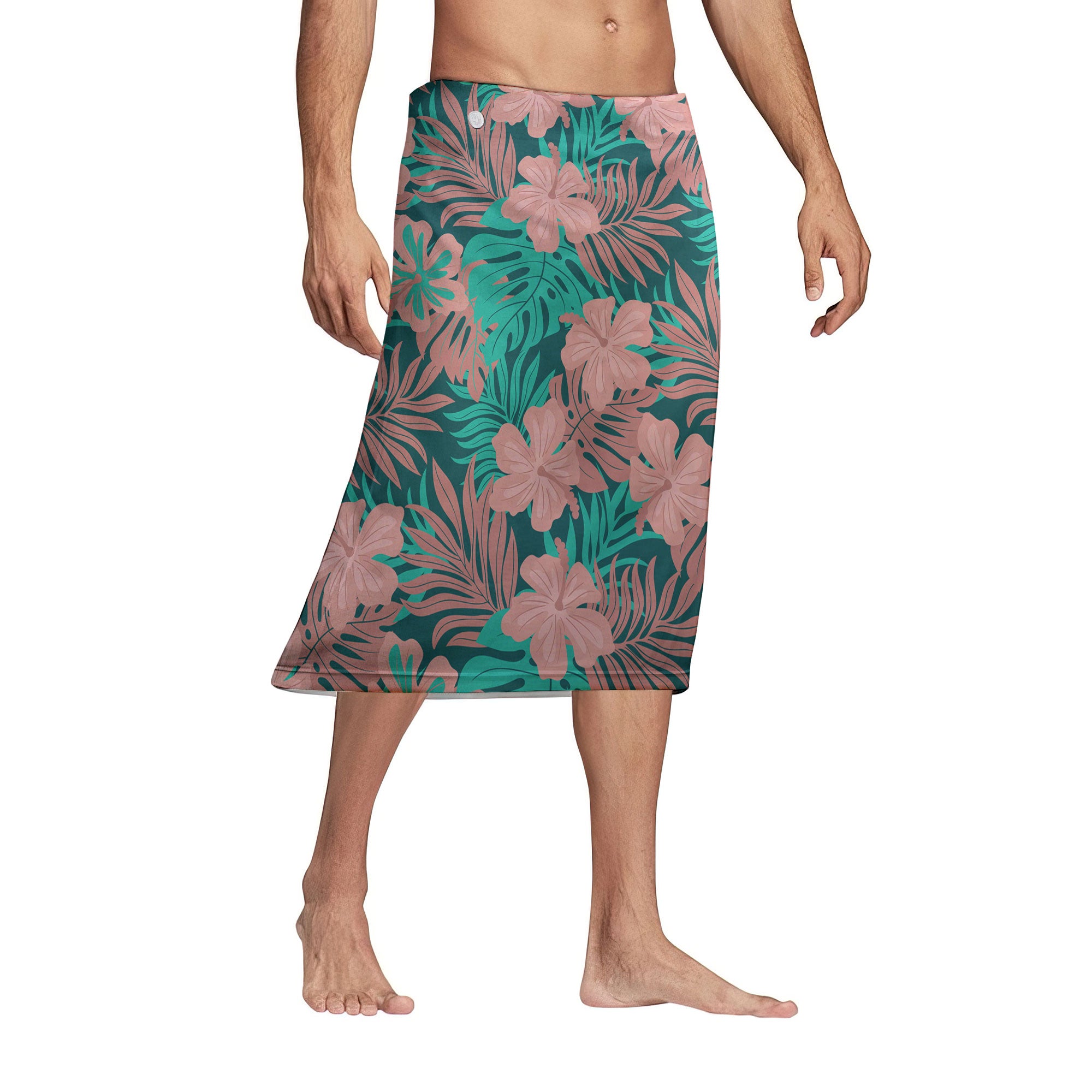 Hawaii Matching Outfits For Couples Polynesian Hibiscus Flower & Monstera Style - TT01