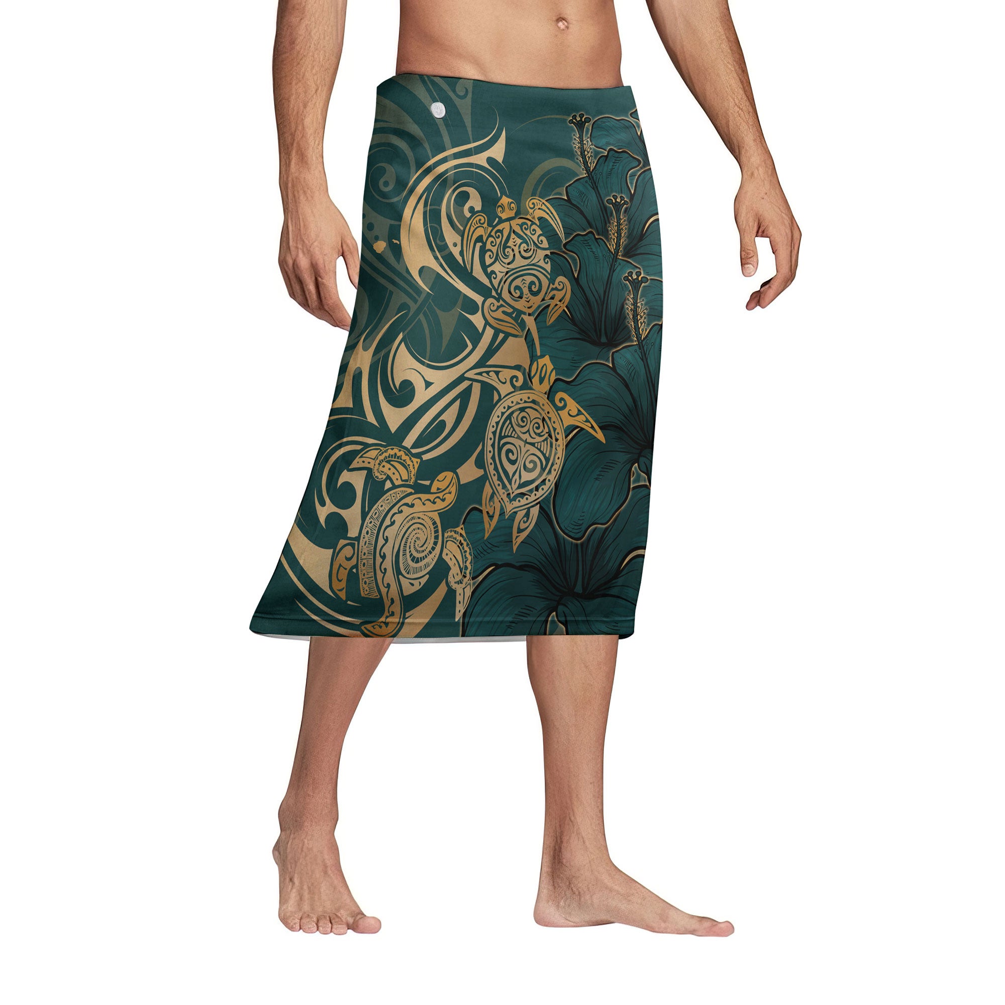 Hawaii Matching Outfits For Couples Polynesian Turtle Hibiscus Flower Style - TT01