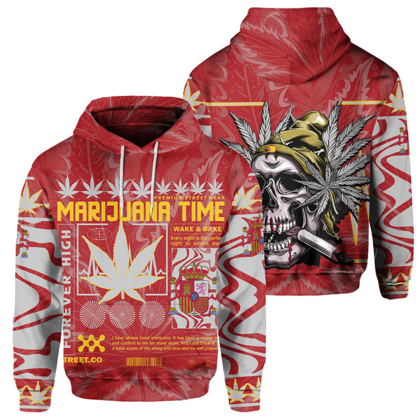 Spain Hoodie Flag & Coat Of Arms Ver02 Fire The Leaf Style