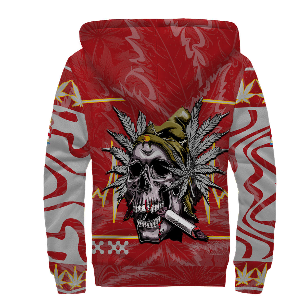 Spain Sherpa Hoodie Flag & Coat Of Arms Marijuanas Style