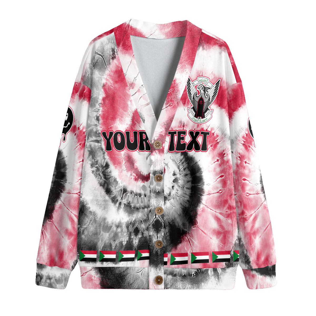 Sudan Fleece Cardigan Custom Tie Dye Style 4