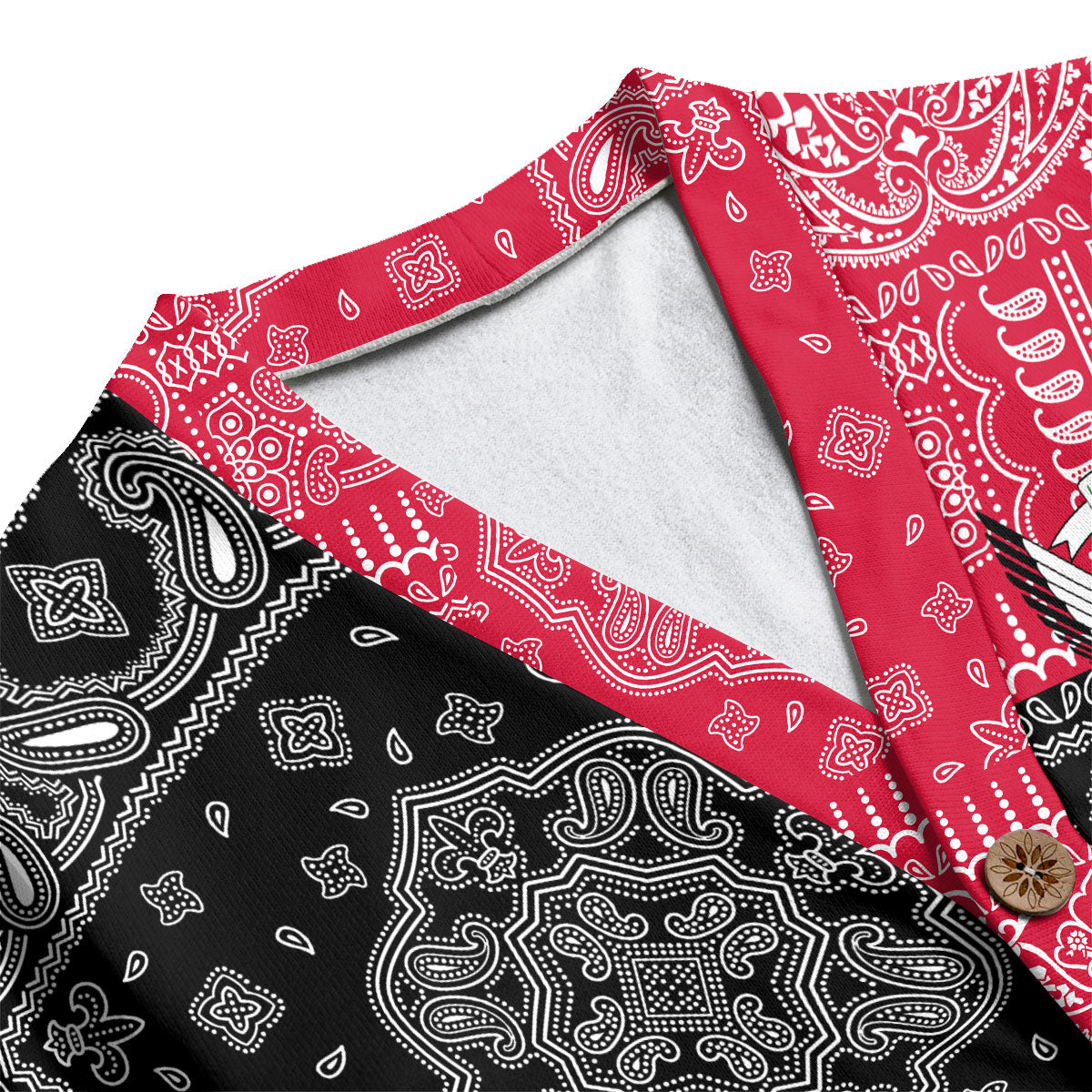 Sudan Fleece Cardigan Flag And Paisley Basic Style 4