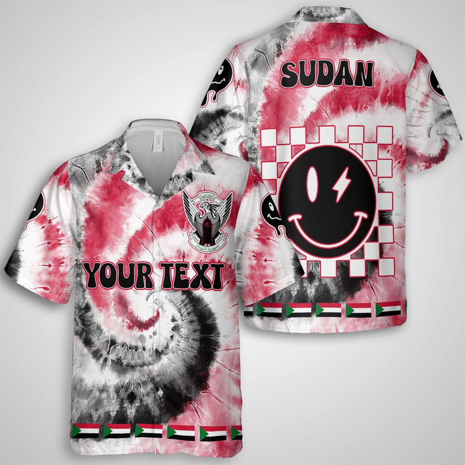 Sudan Hawaiian Shirt Custom Tie Dye Style 1