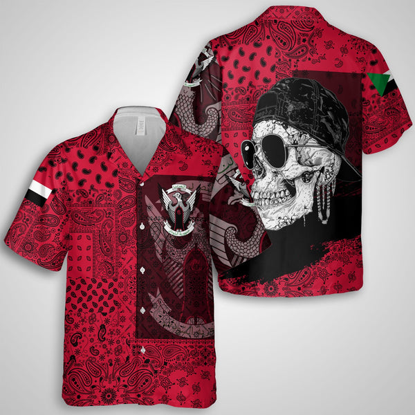 Sudan Hawaiian Shirt Paisley Flag And Skull Style 1