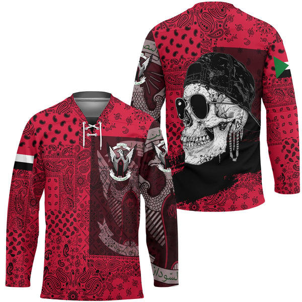 Sudan Hockey Jersey Paisley Flag And Skull Style 1