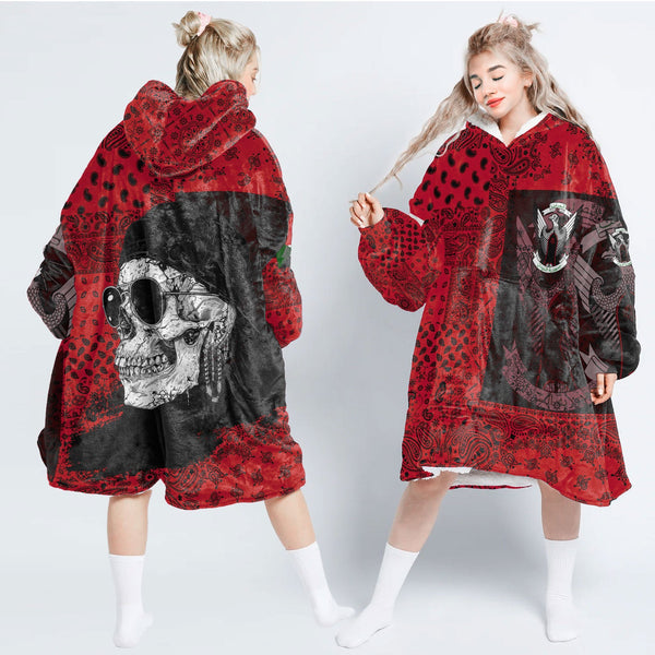 Sudan Hoodie Blanket Paisley Flag And Skull Style 1