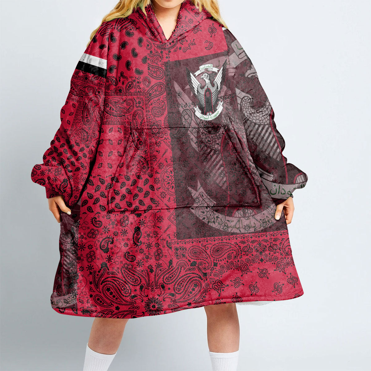 Sudan Hoodie Blanket Paisley Flag And Skull Style 2