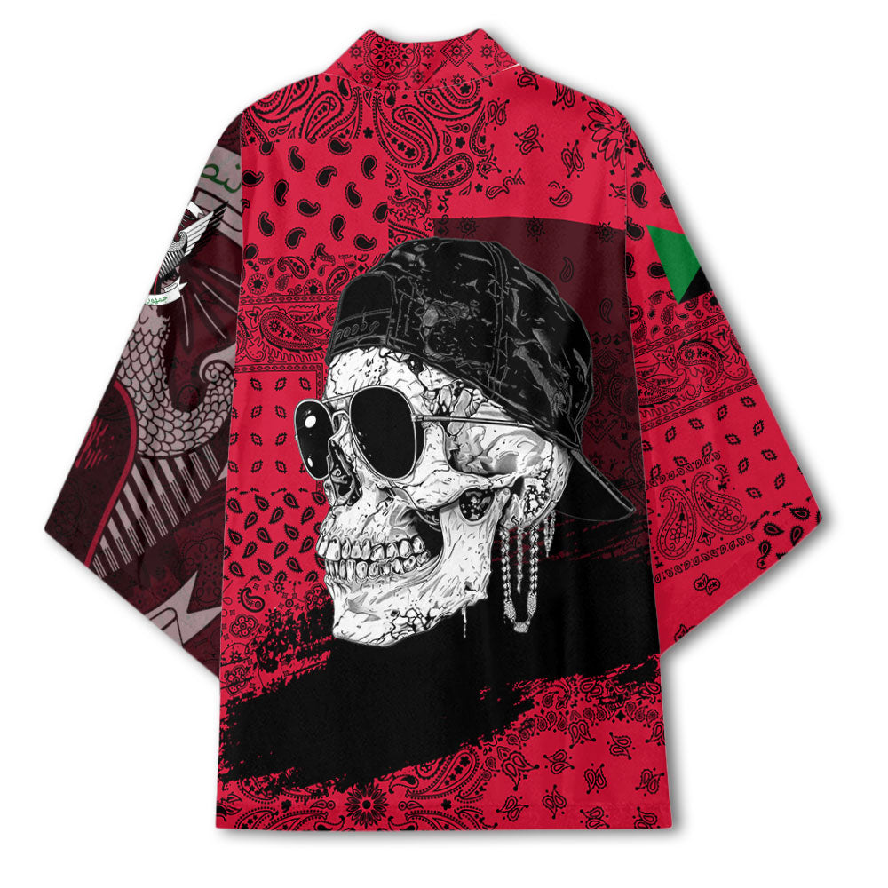 Sudan Kimono Paisley Flag And Skull Style 3