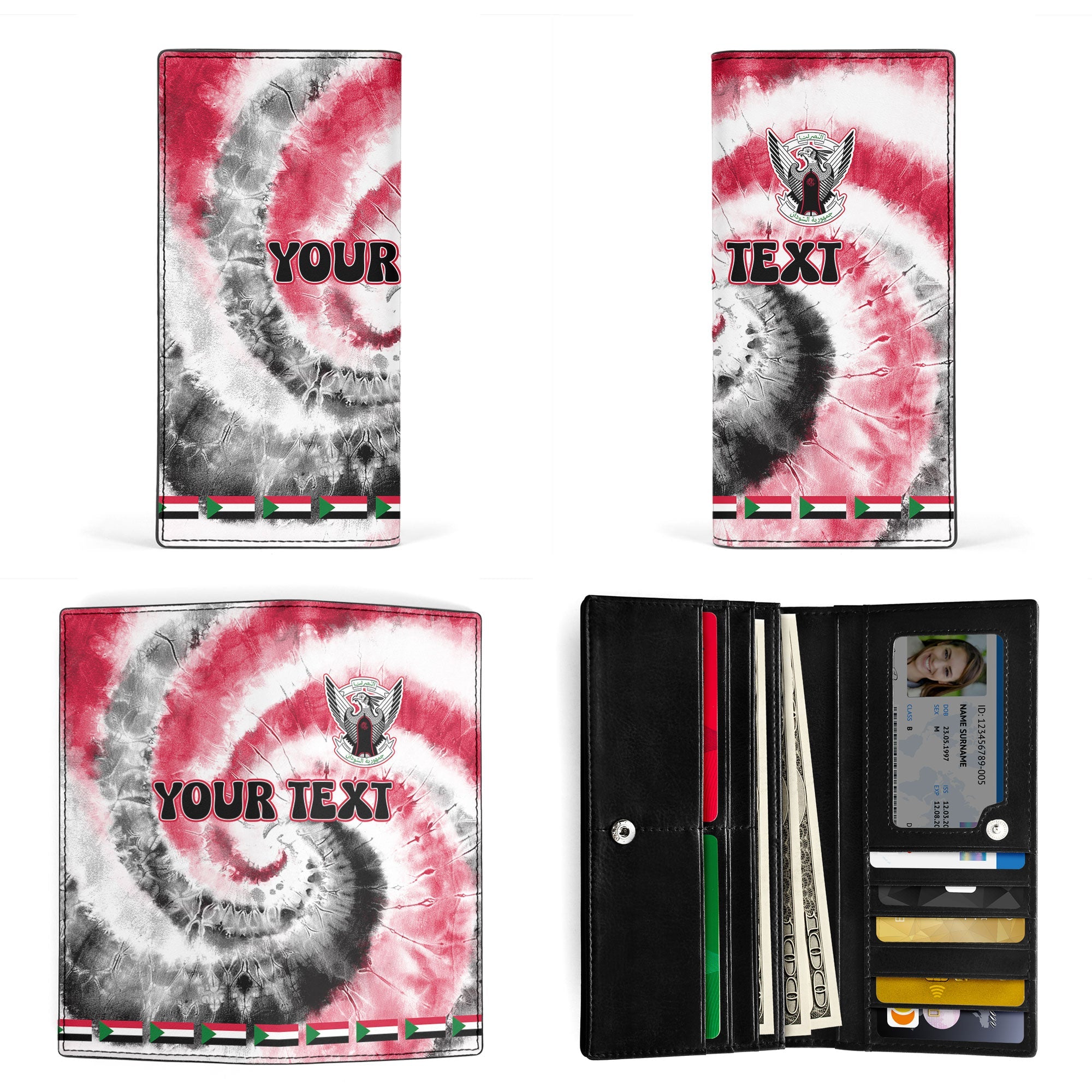 Sudan Leather Wallet Custom Tie Dye Style 3