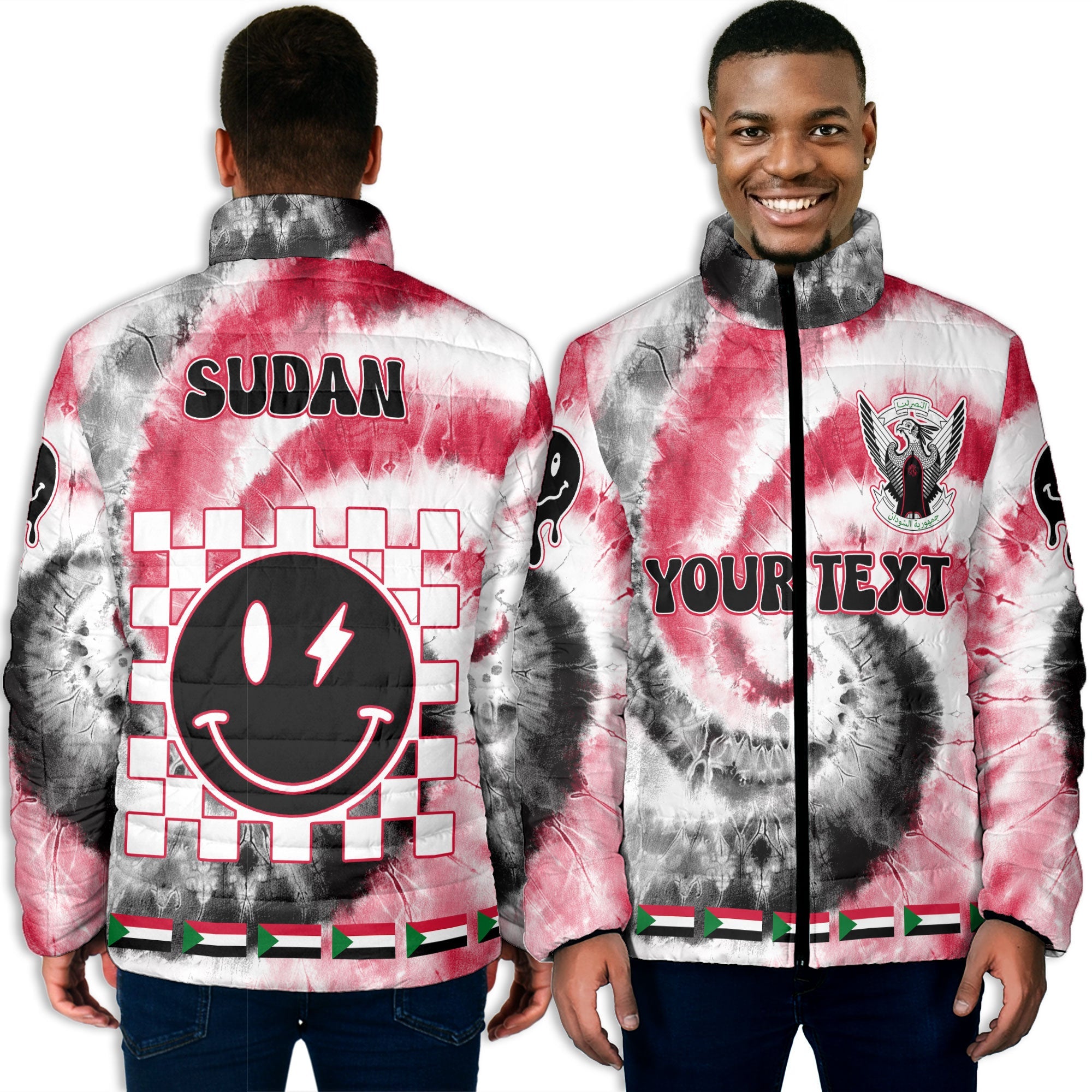 Sudan Men Padded Jacket Custom Tie Dye Style 3